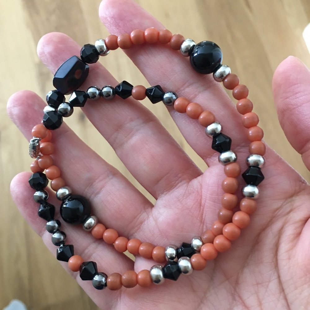 Multi bead choker necklace
